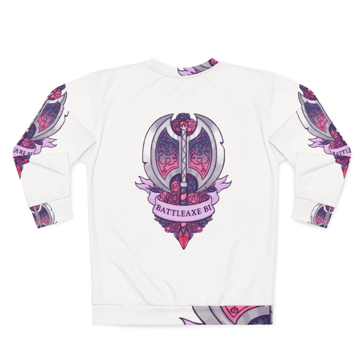 Bisexual Battleaxe Floral Sweatshirt - Back