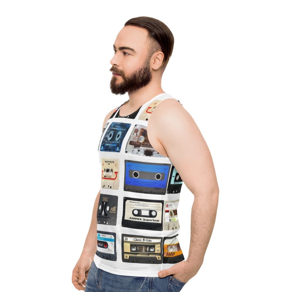 Retro music unisex tank top - men side