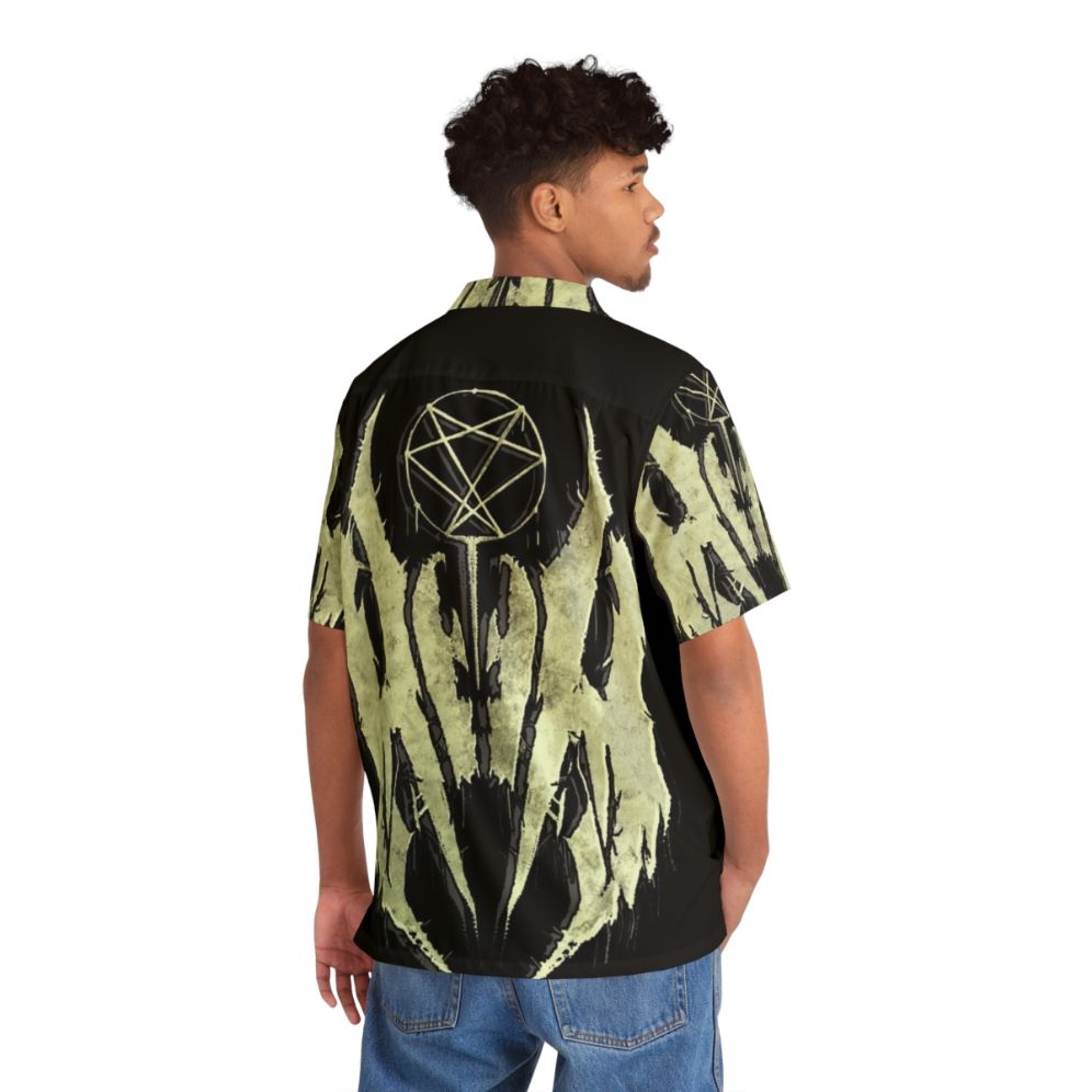 Anomy Istranj Metal Band Logo Hawaiian Shirt - Flat lay