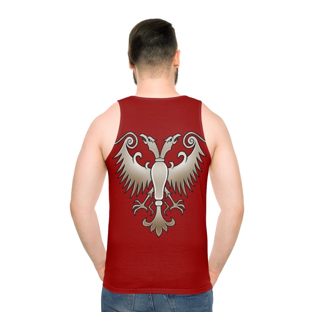 Nemanjic Dynasty Unisex Tank Top with White Eagle Symbol - men back