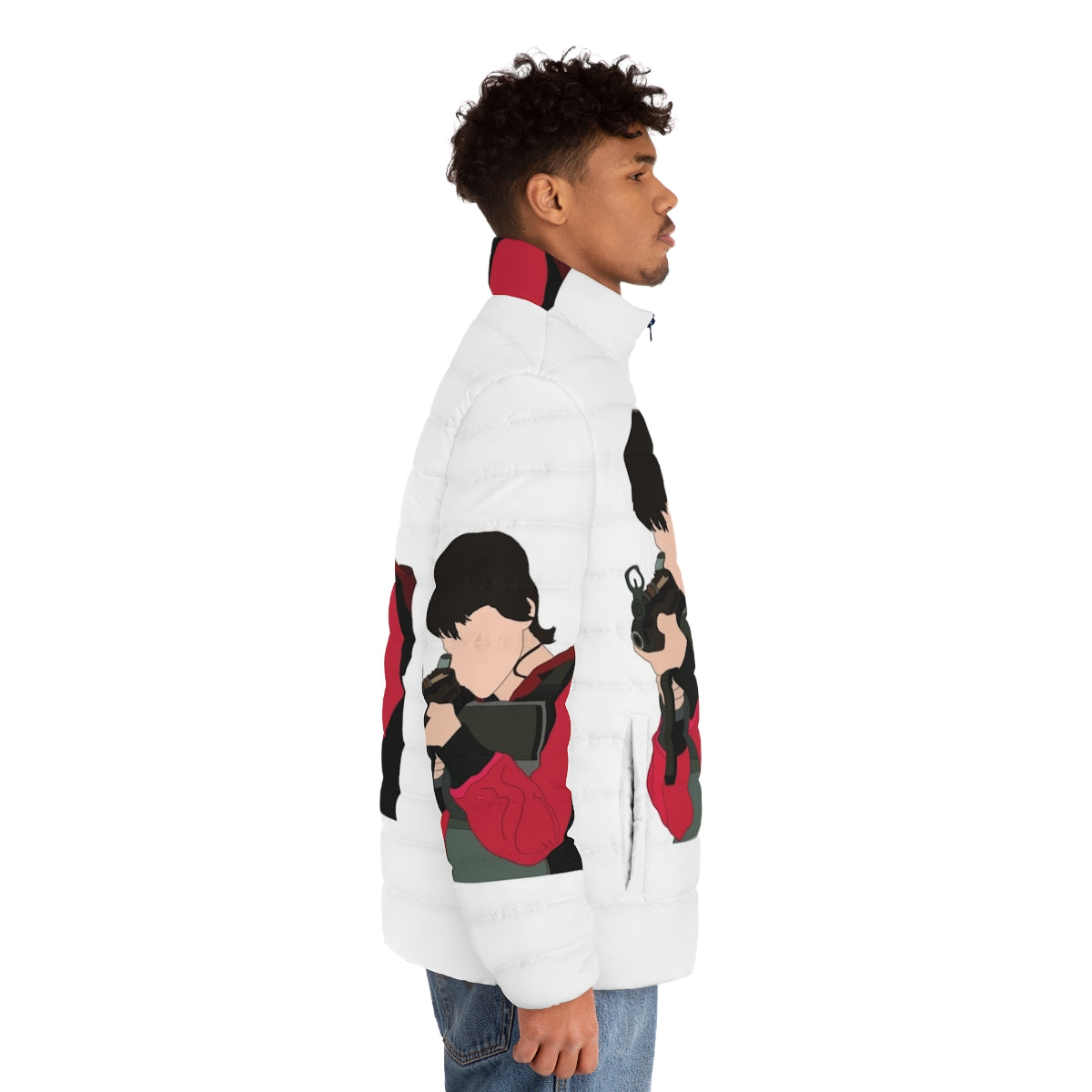 Money Heist Tokyo Puffer Jacket - Netflix Inspired Bella Ciao Heist Apparel - men side right