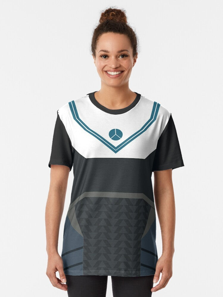 Destiny 2 Hunter class armor graphic design on a t-shirt - Women