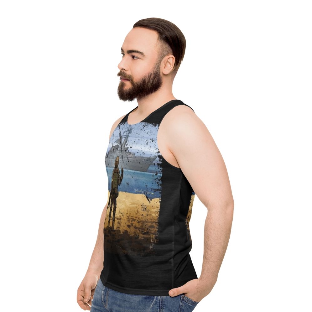 Vintage Ukraine Flag Pride Unisex Tank Top - men side