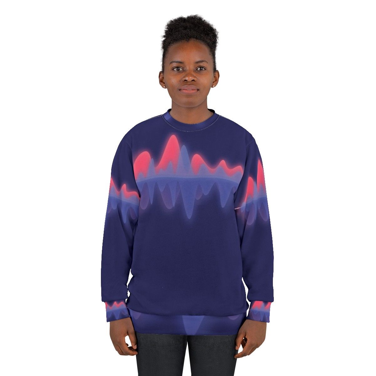 Audio Wave Sweatshirt with Colorful Sound Wave Pattern - women