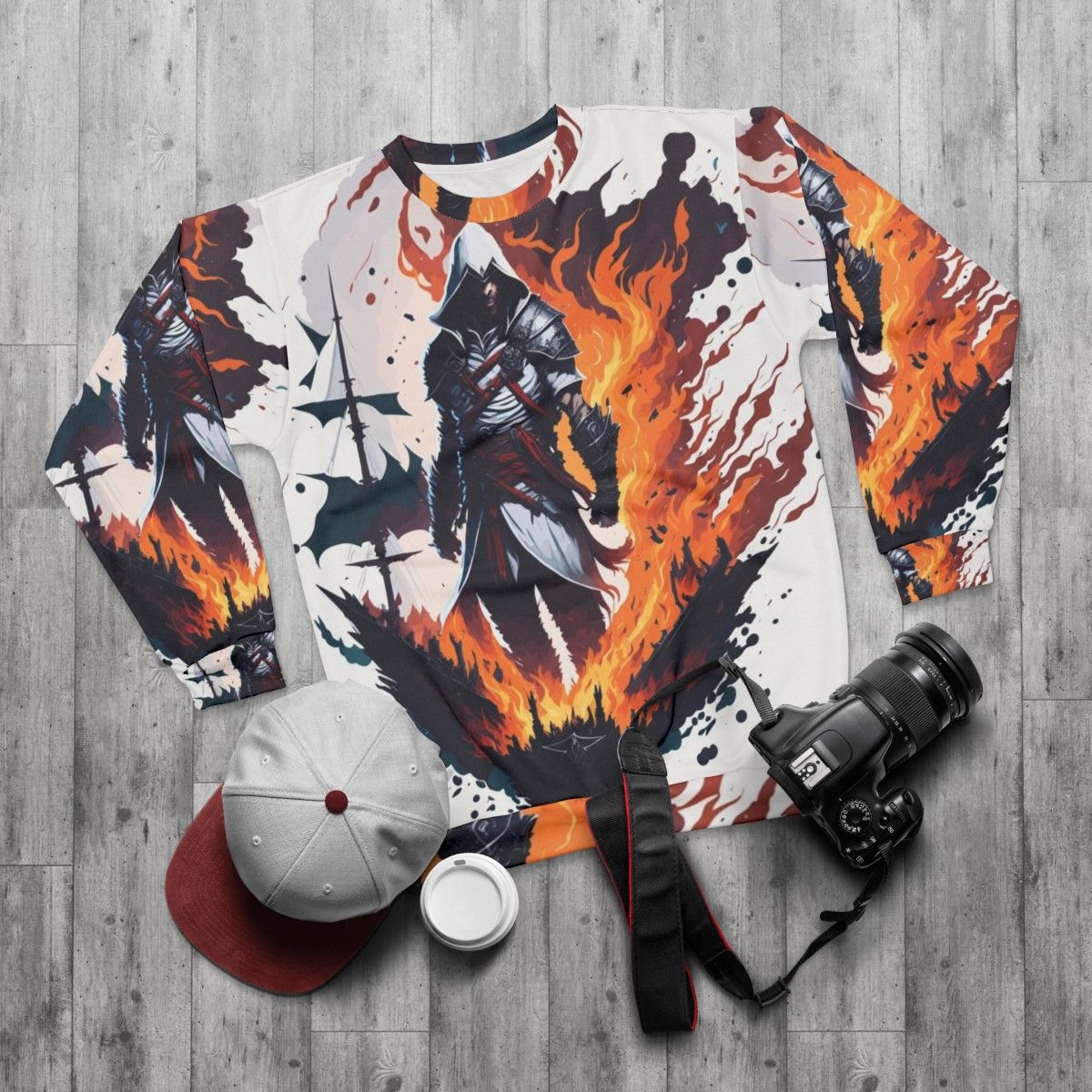 Assassin's Creed fan art sweatshirt - flat lay