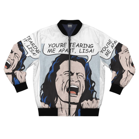 Pop art inspired "You're Tearing Me Apart, Lisa!" bomber jacket from the cult movie The Disaster Artist.