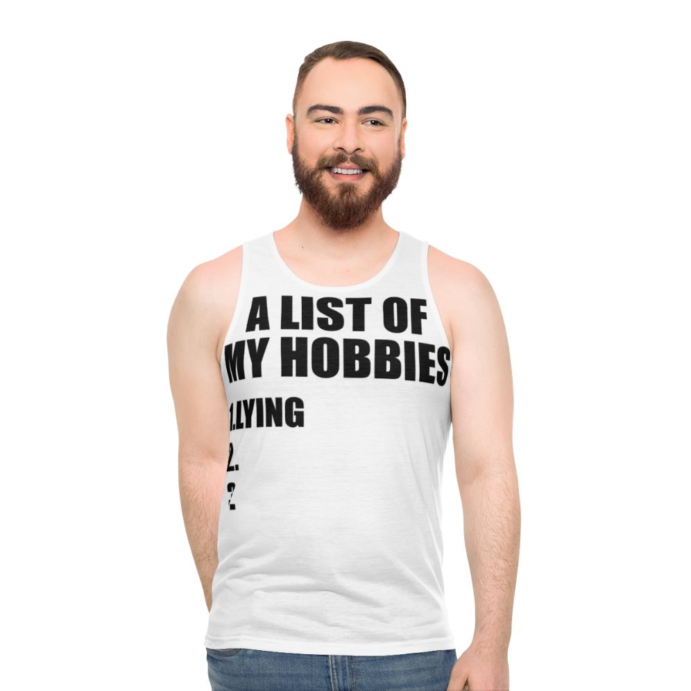 "List of My Hobbies" Funny Unisex Tank Top - men