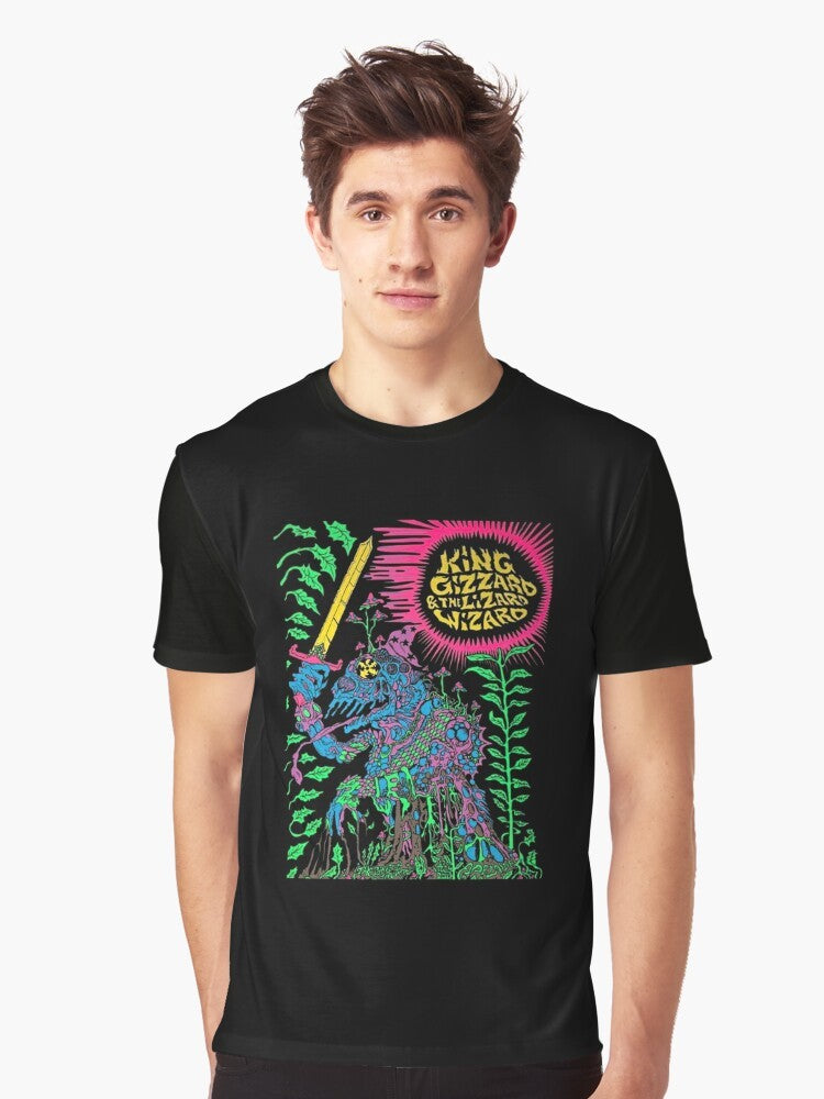 King Gizzard & the Lizard Wizard Graphic T-Shirt, Psychedelic Rock Band Logo Tee - Men