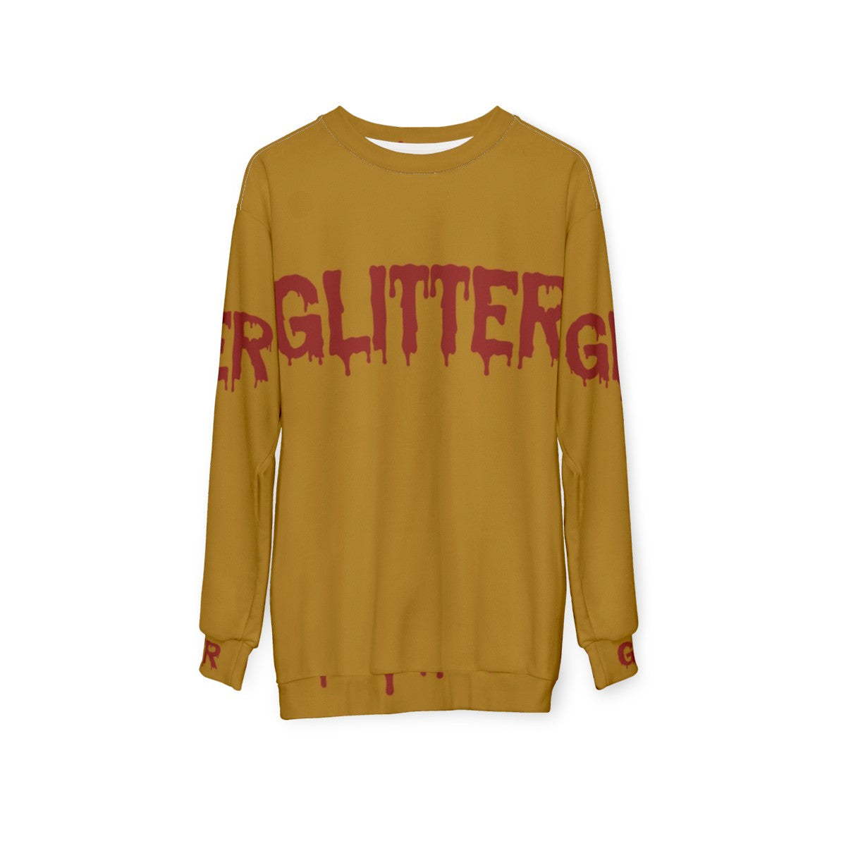 Glitter In Blood Horror Typography Sweatshirt - hanging