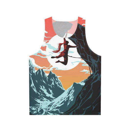 Climbing girl vector art unisex tank top