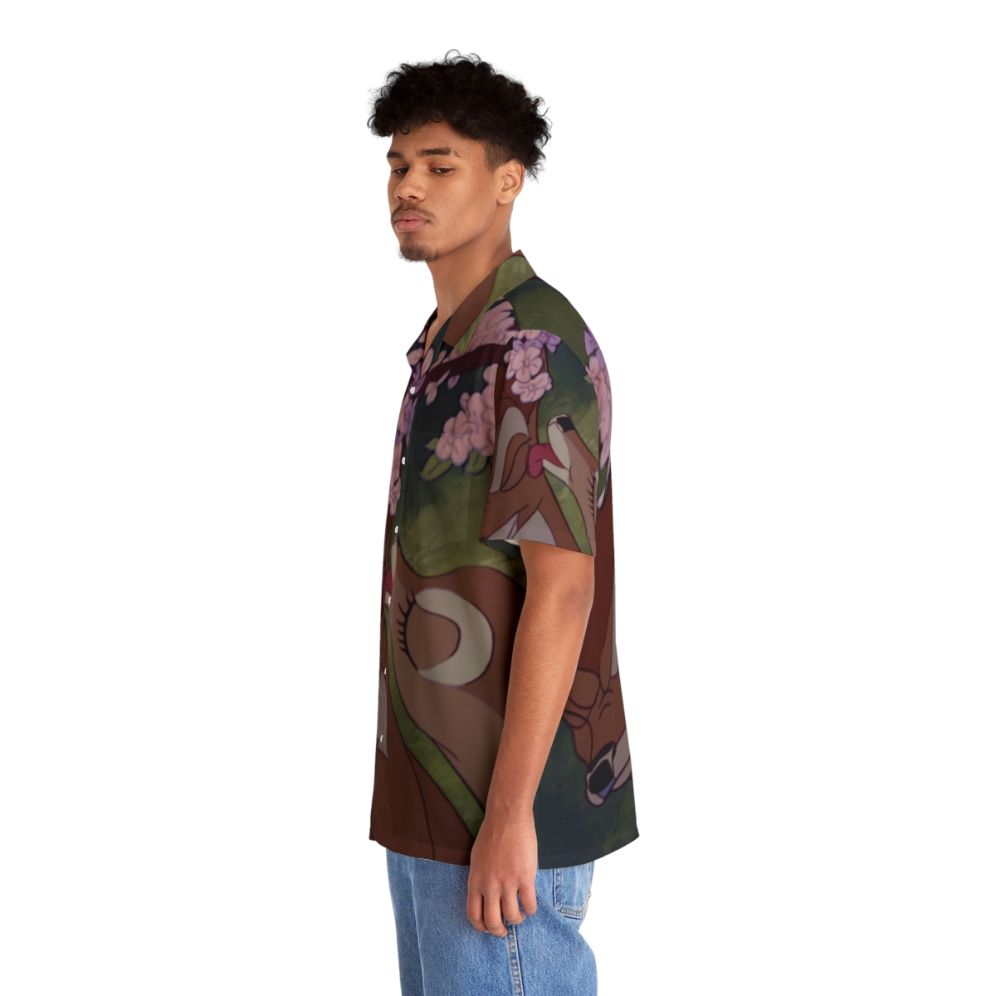 Bambi tropical Hawaiian shirt with floral and animal print - People Left