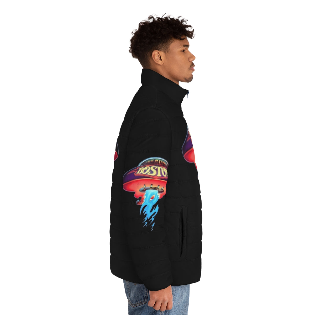 Boston Premium Puffer Jacket with Electric Light Orchestra Inspired Design - men side right