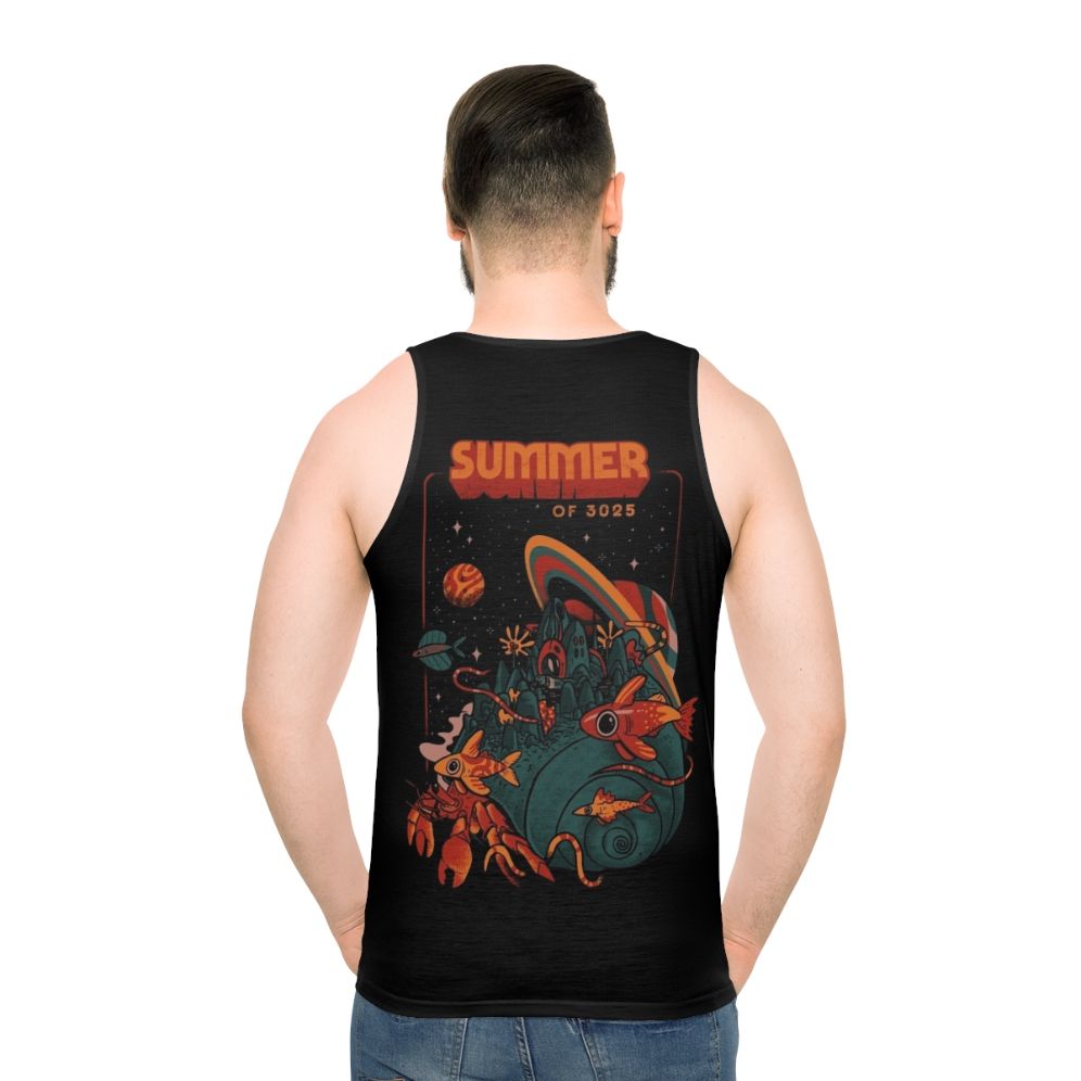 Retro and vintage-inspired cosmic unisex tank top - men back