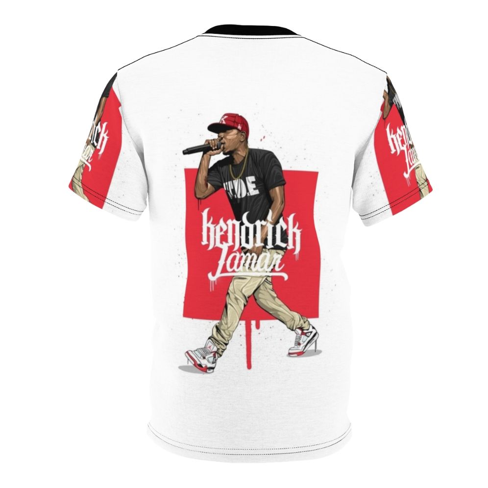 Kendrick Lamar inspired all-over-print t-shirt with urban and hip hop graphics - Back