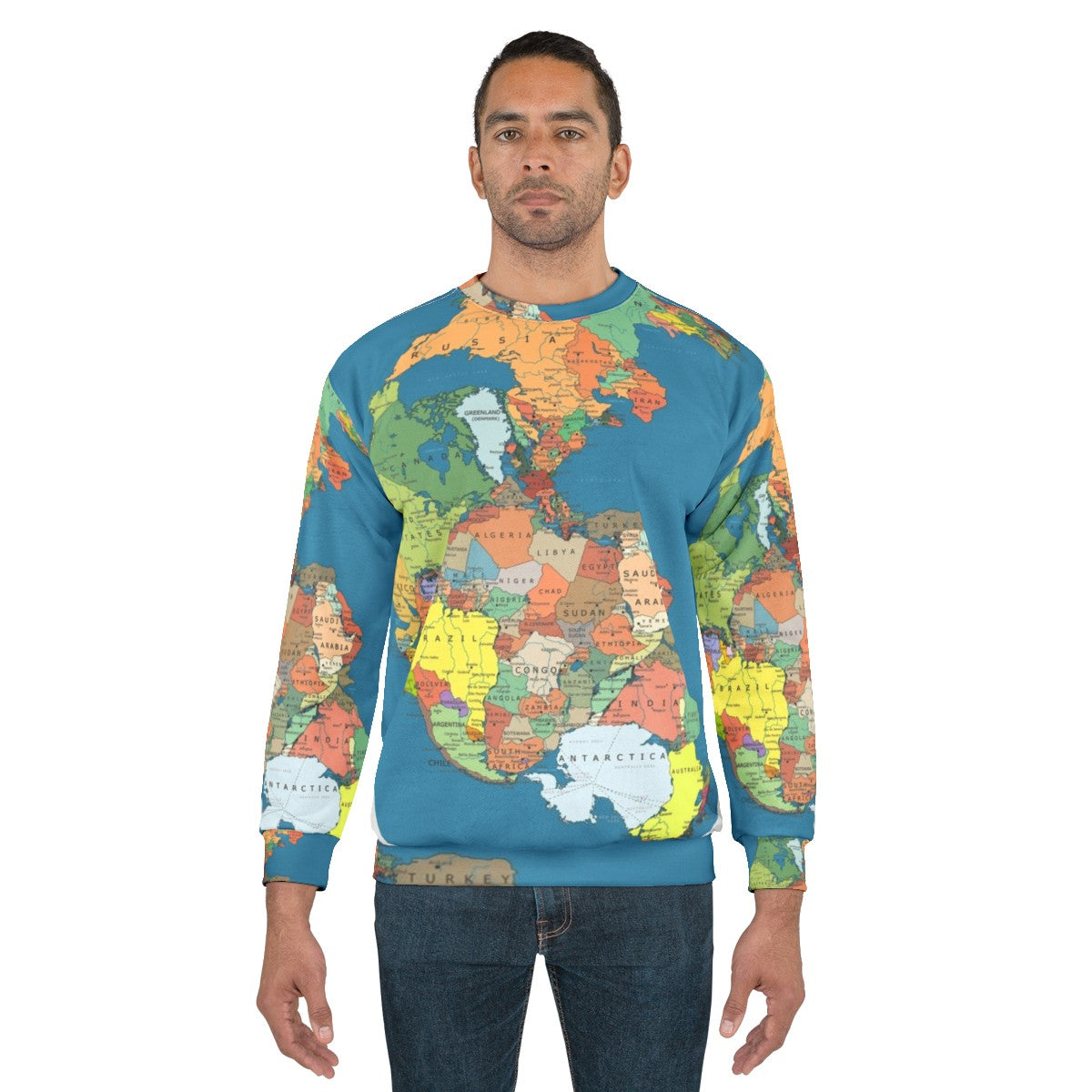 Pangaea supercontinent map sweatshirt - men