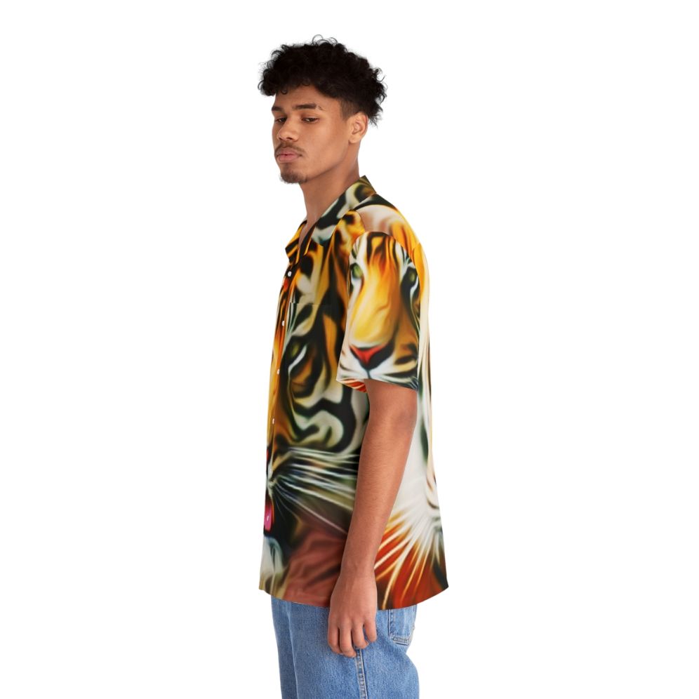 Tiger Tropical Button Down Hawaiian Shirt - People Left