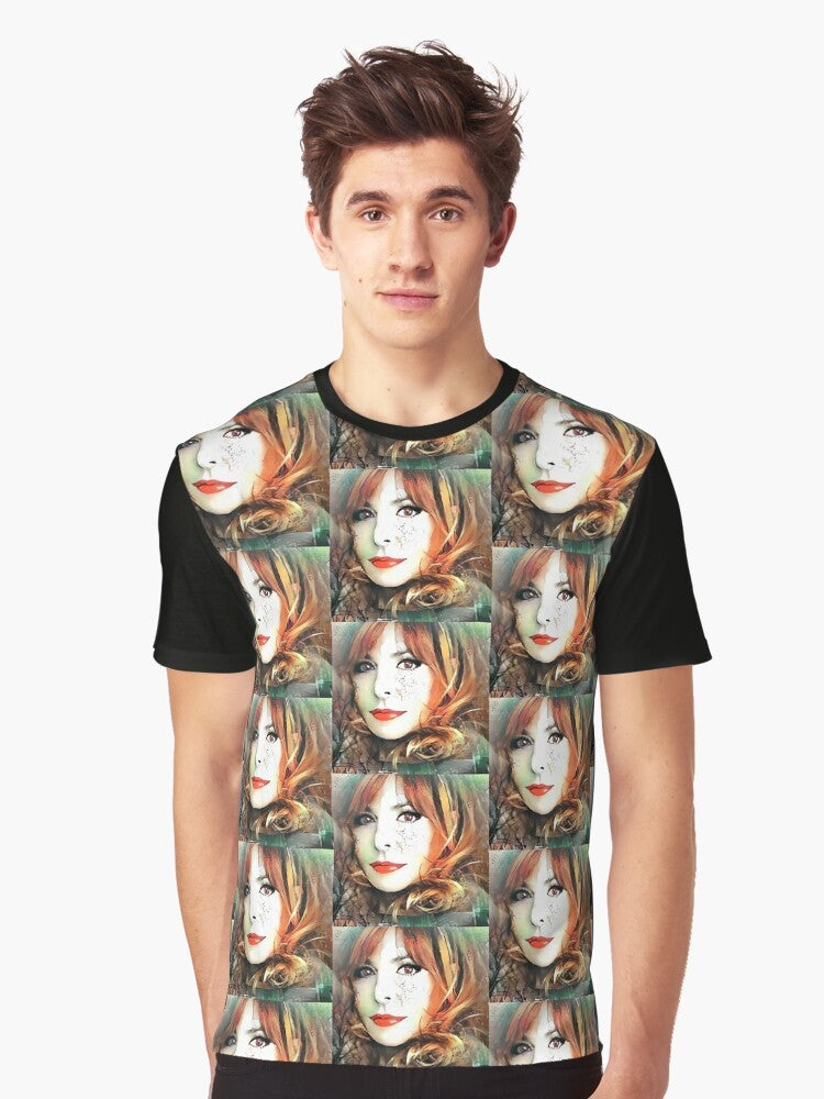 Mylene Farmer graphic t-shirt featuring digital art design - Men