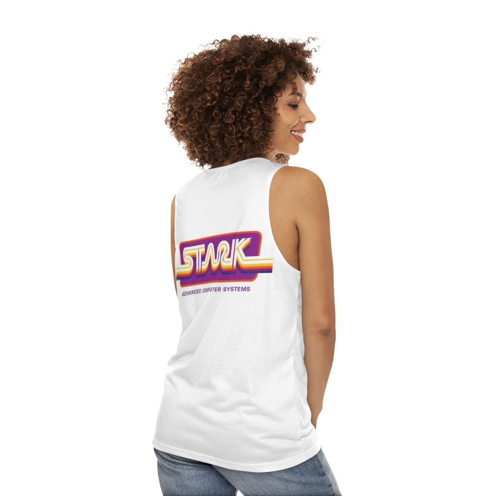 1980s Stark Technologies Computer Graphics Unisex Tank Top - women back