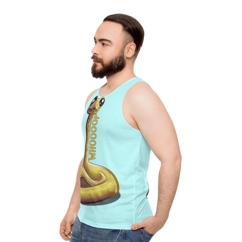 Whooping snake unisex tank top - men side