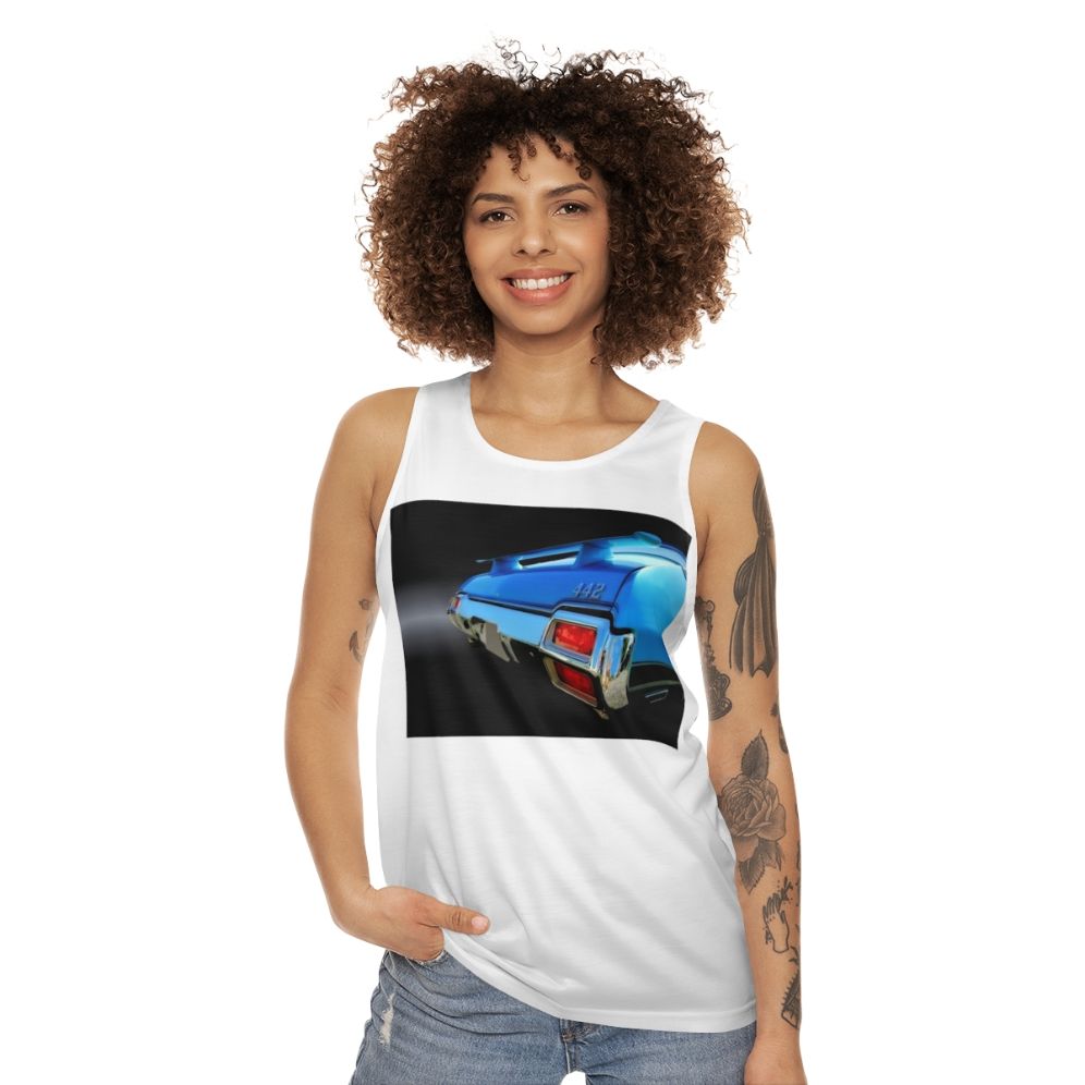 1971 Olds 442 Vintage Muscle Car Unisex Tank Top - women