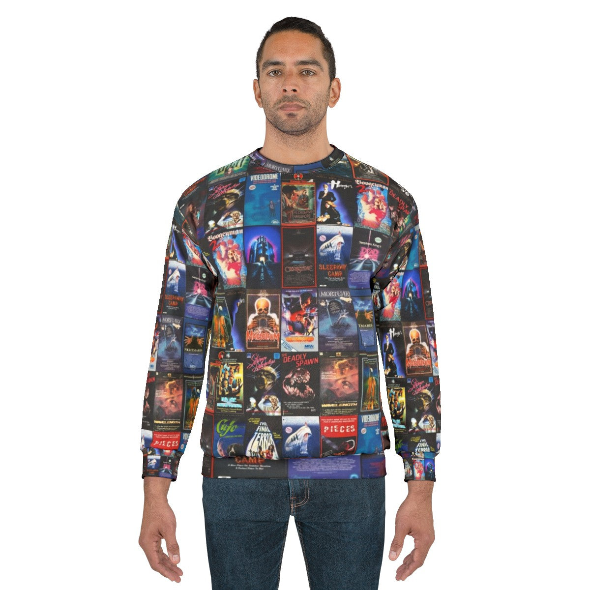 Retro 80s horror VHS artwork sweatshirt - men