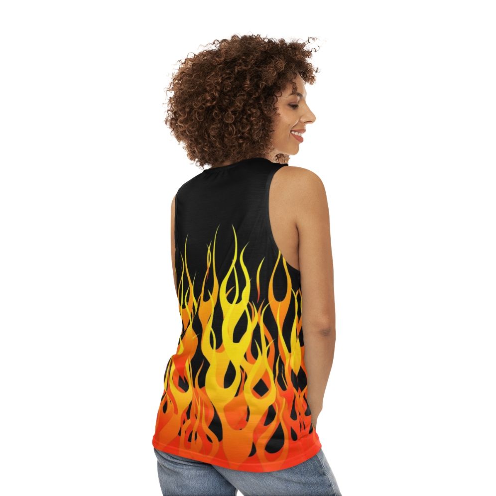 Racing Flames Unisex Tank Top - women back