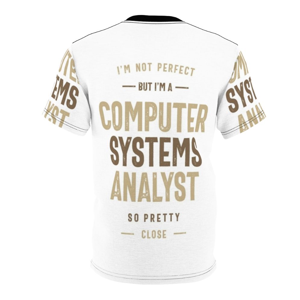 Computer Systems Analyst T-Shirt with Occupational Typography Design - Back