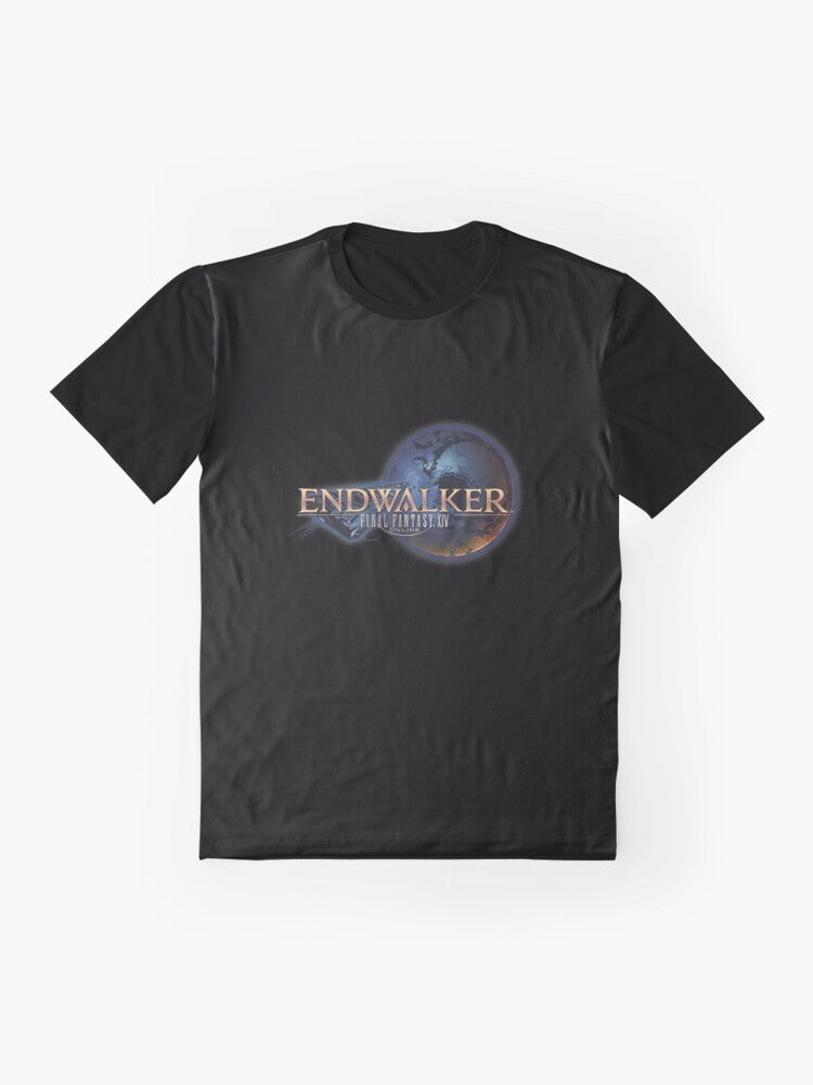 Final Fantasy XIV Endwalker Graphic T-Shirt featuring the iconic Final Fantasy logo and Endwalker branding - Flat lay