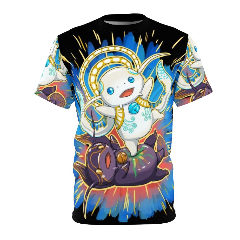 Kick design AOP t-shirt featuring the Hydaelyn and Zodiark from the fantasy video game