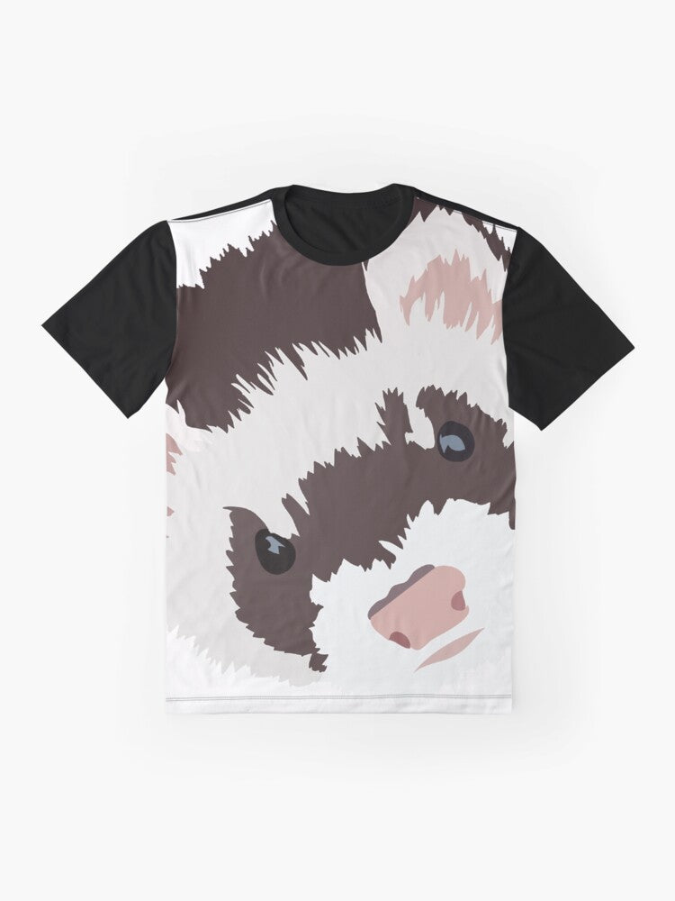 Ferret head vector graphic t-shirt - Flat lay