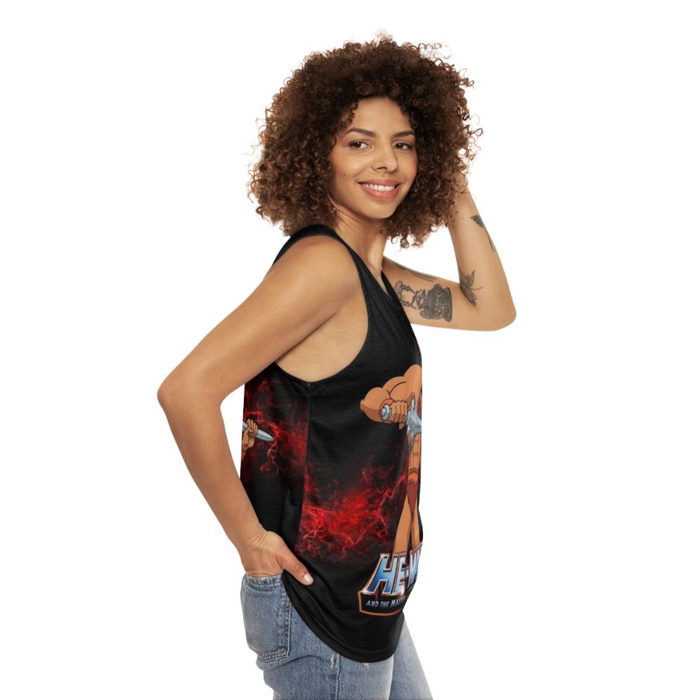 Retro He-Man Masters of the Universe Unisex Tank Top - women side