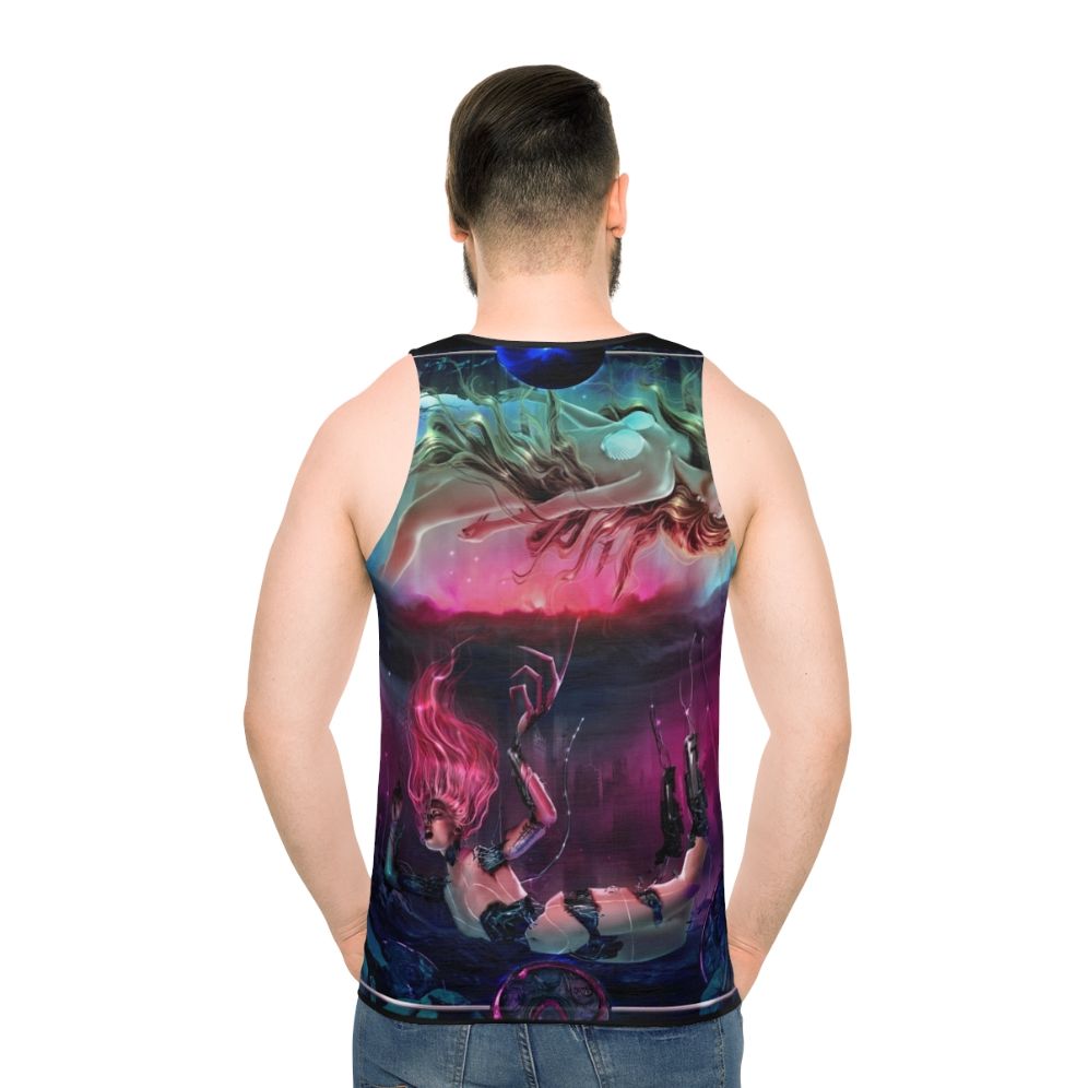 Unisex transformation tank top - men back