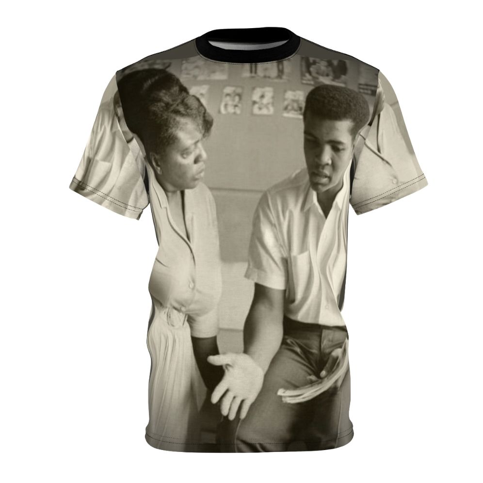 Commemorative t-shirt featuring civil rights activists Fannie Lou Hamer and Muhammad Ali