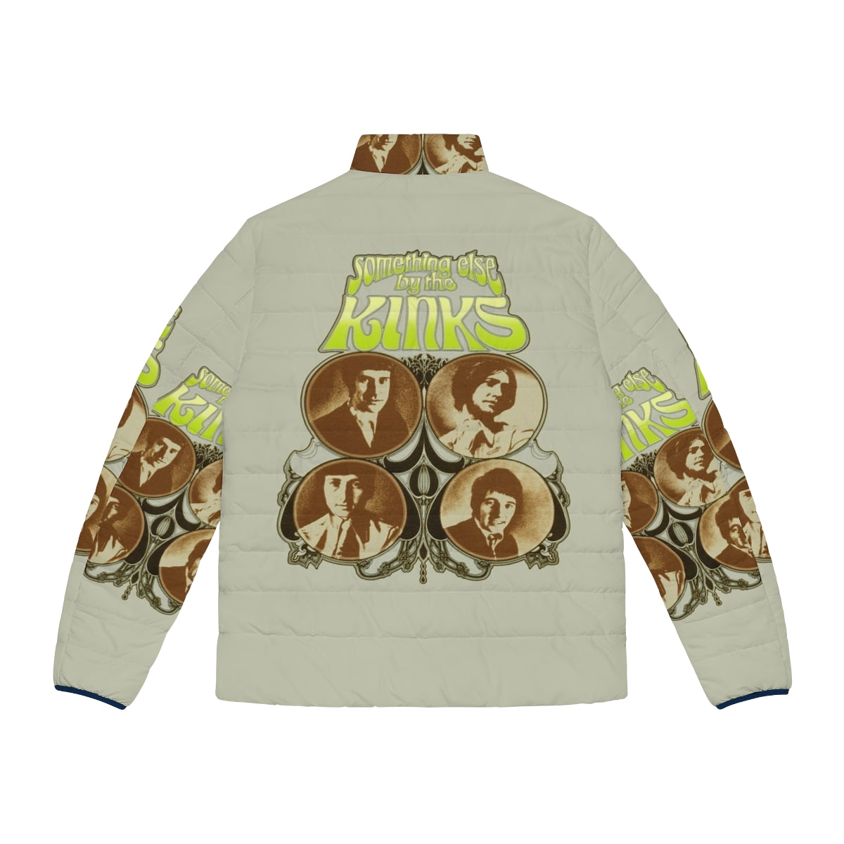 The Kinks "Something Else" Vintage Puffer Jacket with classic rock and retro design - Back