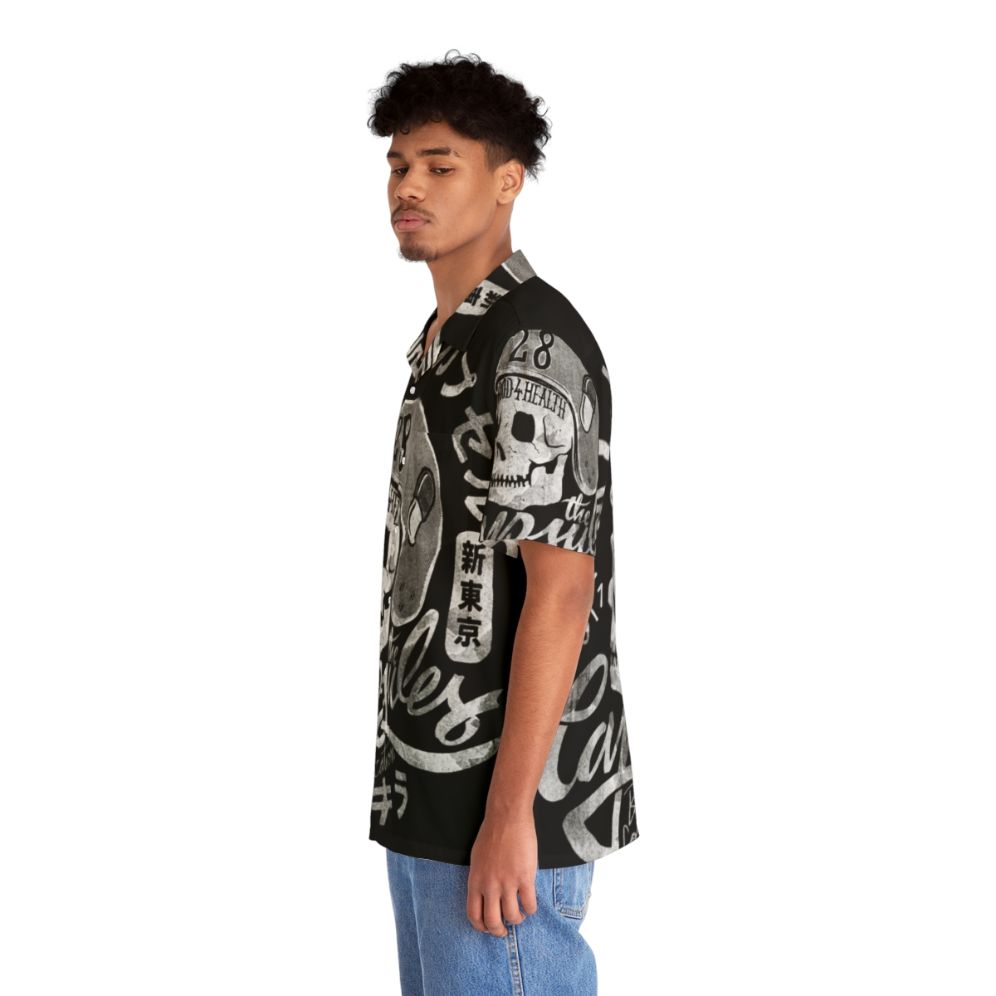 Capsules Hawaiian Shirt with Cyberpunk Anime Biker Designs - People Left