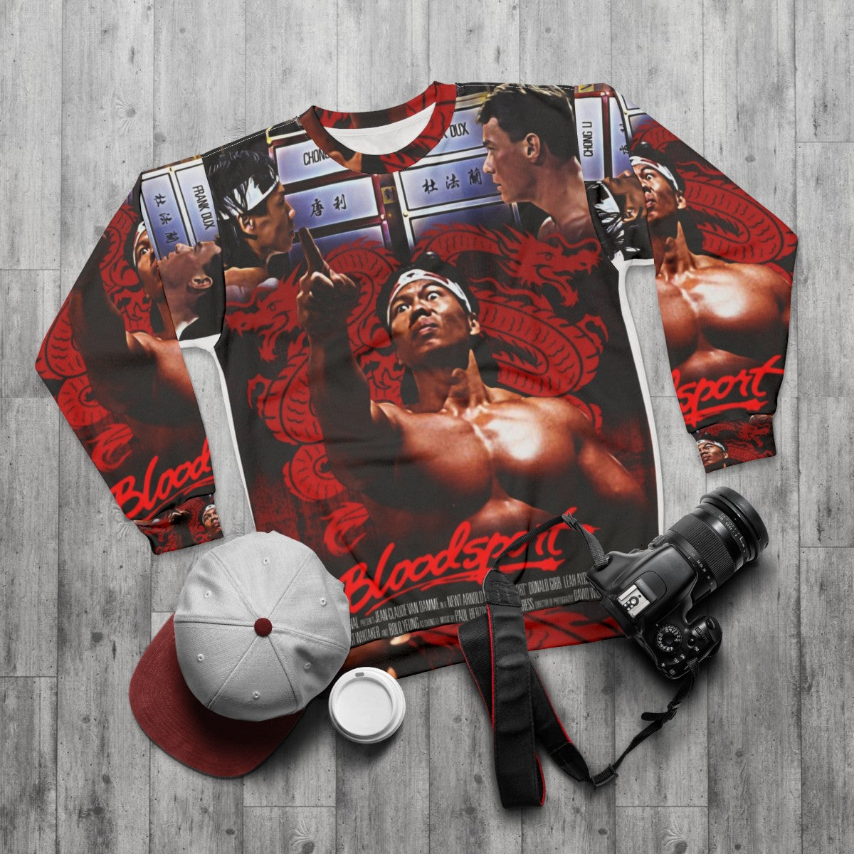 Bloodsport Chong Li Martial Arts Movie Sweatshirt - flat lay