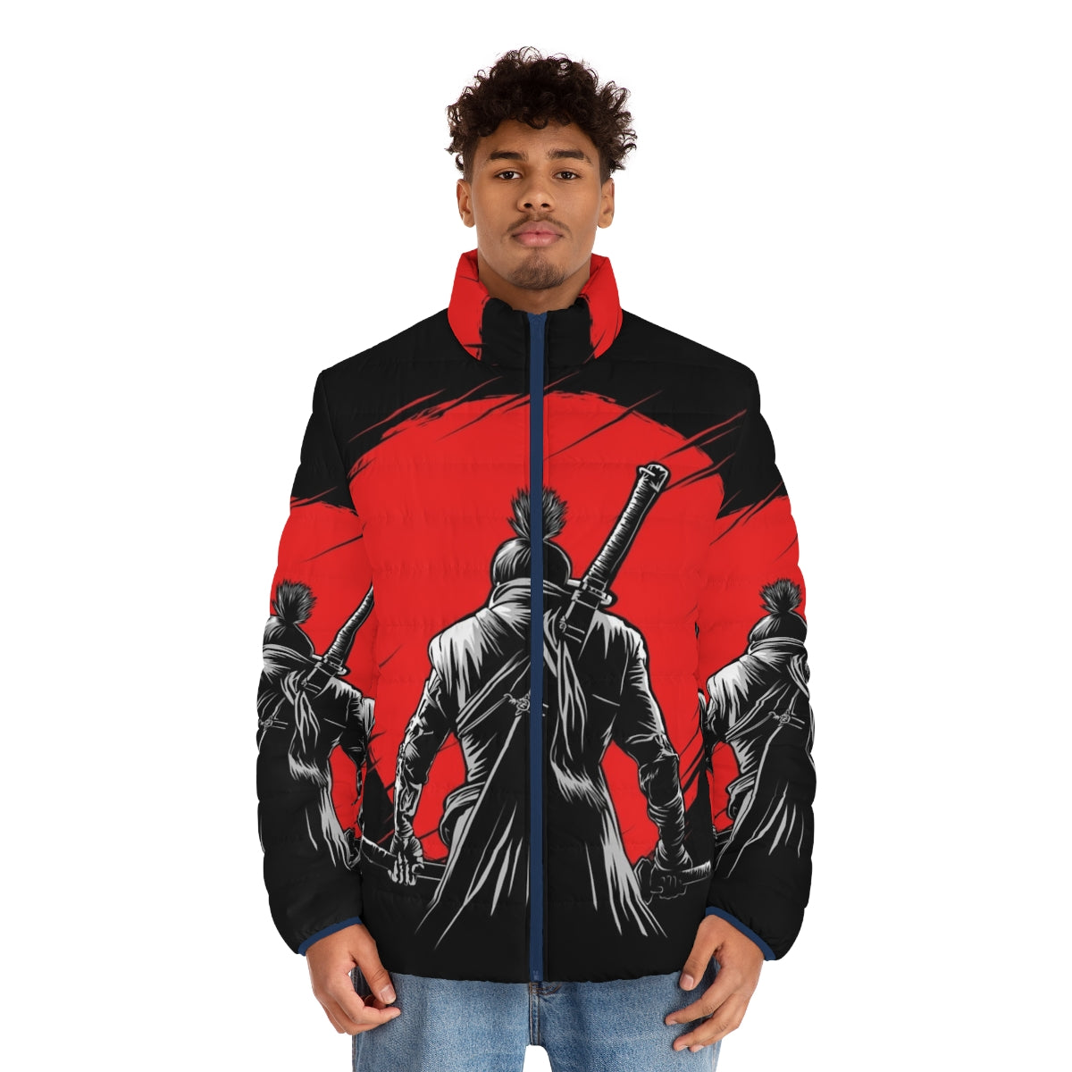 One Batch Two Batch Superhero Puffer Jacket featuring comic book inspired design - men front