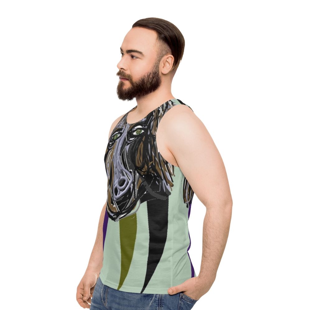 Retro unisex tank top with Pan Am inspired design - men side