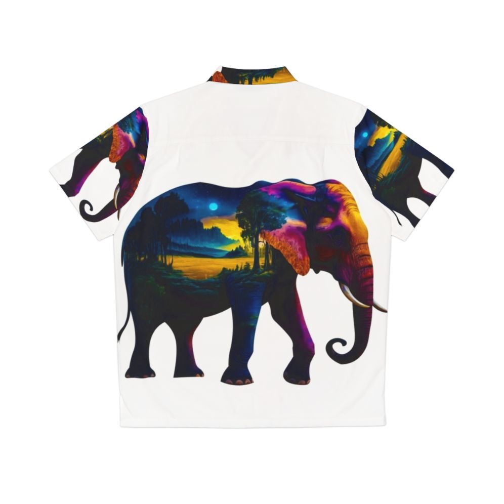 Tropical Elephant Nature Hawaiian Shirt - Back