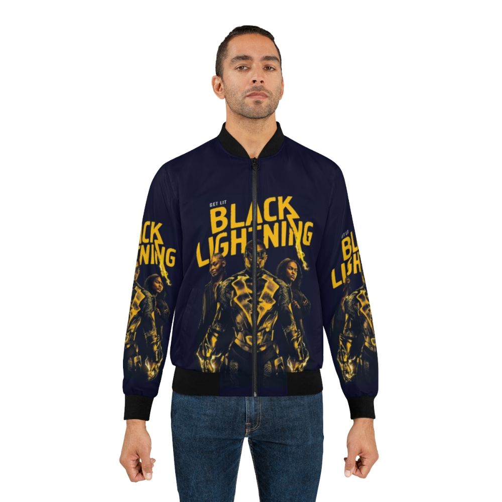 Black Lightning Bomber Jacket featuring Cress Williams, Nafessa Williams, and China Anne McClain - Lifestyle