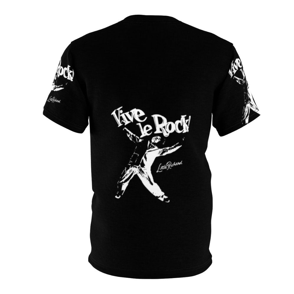 Graphic t-shirt featuring a vintage-style design honoring the legendary rock and roll pioneer Little Richard - Back