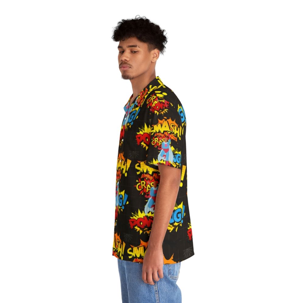 Classic Superhero Hawaiian Shirt with Hero Design - People Left