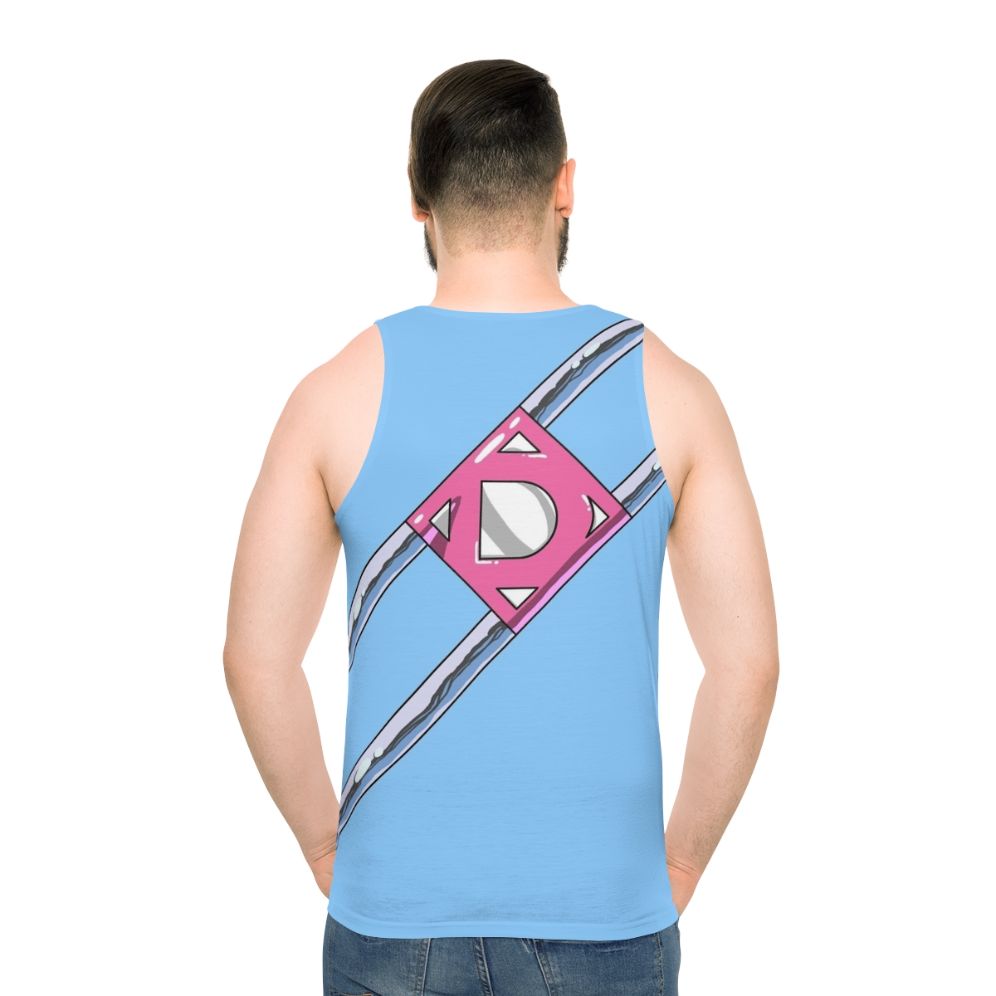 Diaperman superhero unisex tank top - men back