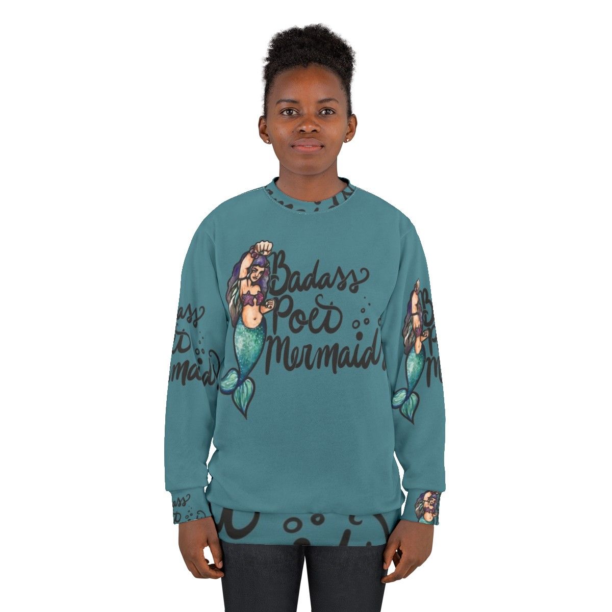 Badass poet mermaids graphic sweatshirt - women