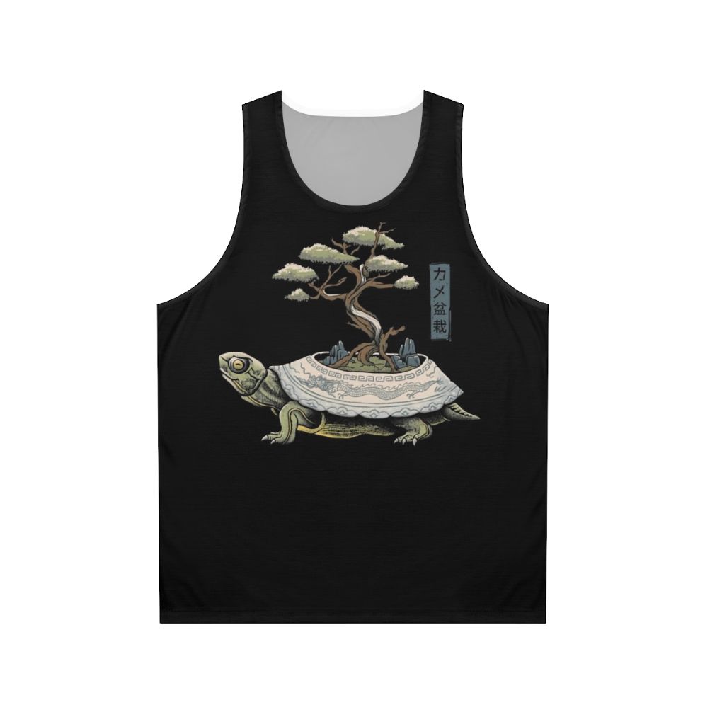 Kame unisex tank top with a turtle design