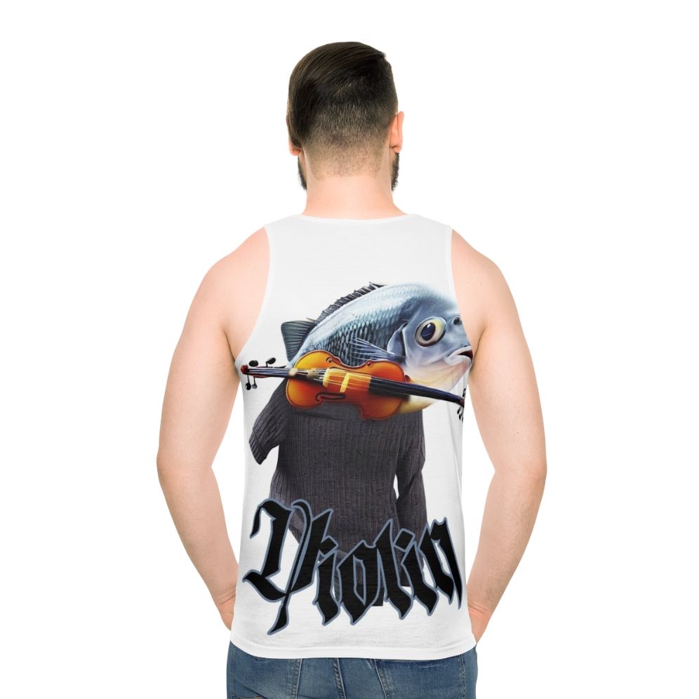 Unisex Violin Fish Tank Top - men back