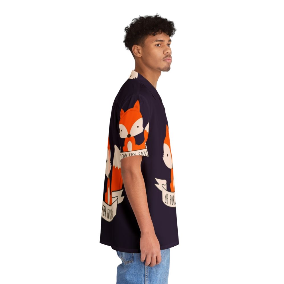 Colorful Hawaiian shirt featuring a playful fox print design - People Pight