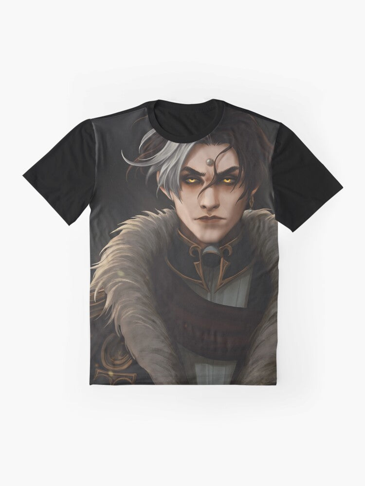 FFXIV Shadowbringers Emperor Graphic T-Shirt featuring Emet-Selch, the Ascian antagonist from the Final Fantasy XIV: Shadowbringers expansion - Flat lay