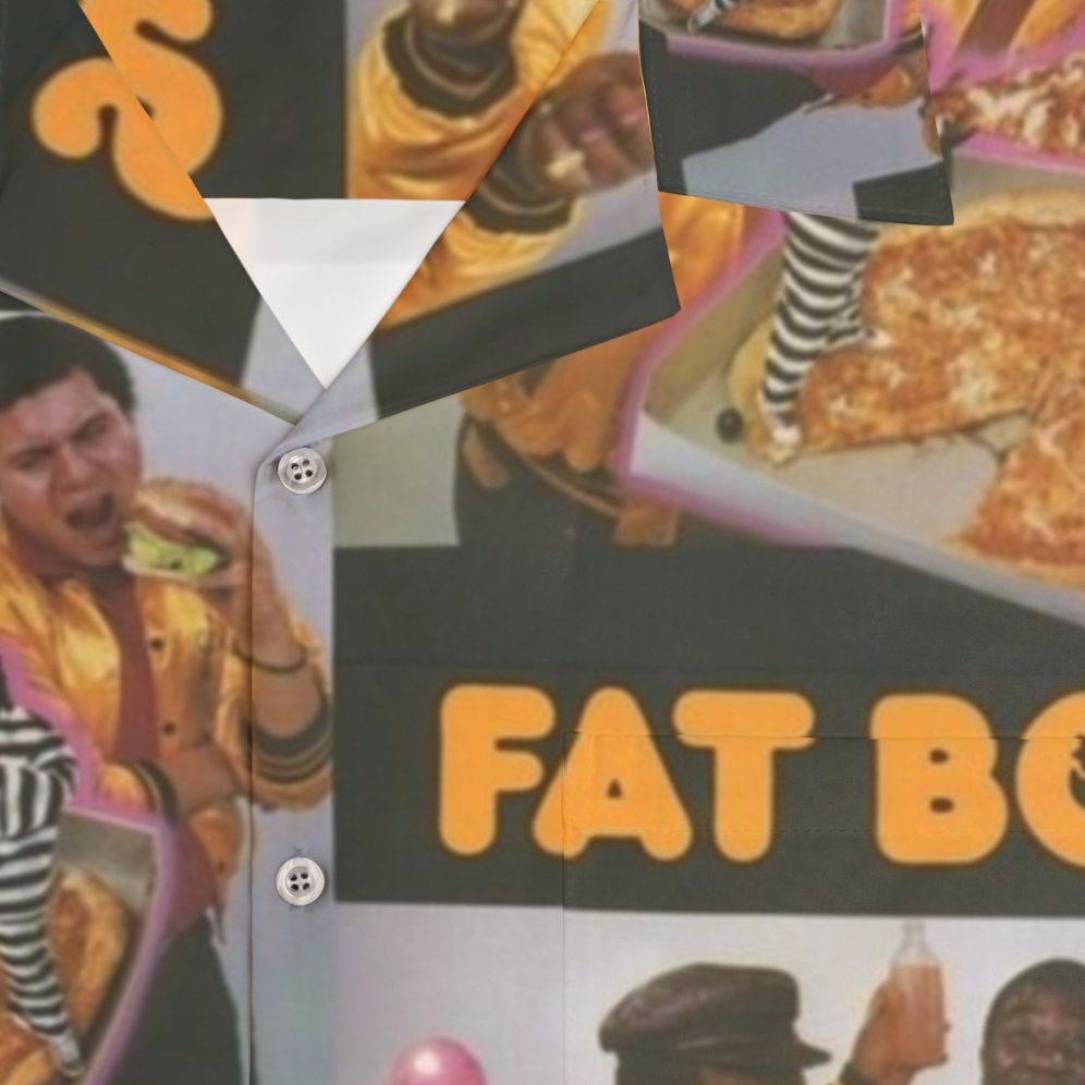 Fat Boys Hawaiian Shirt with Hip Hop and Food Prints - Detail