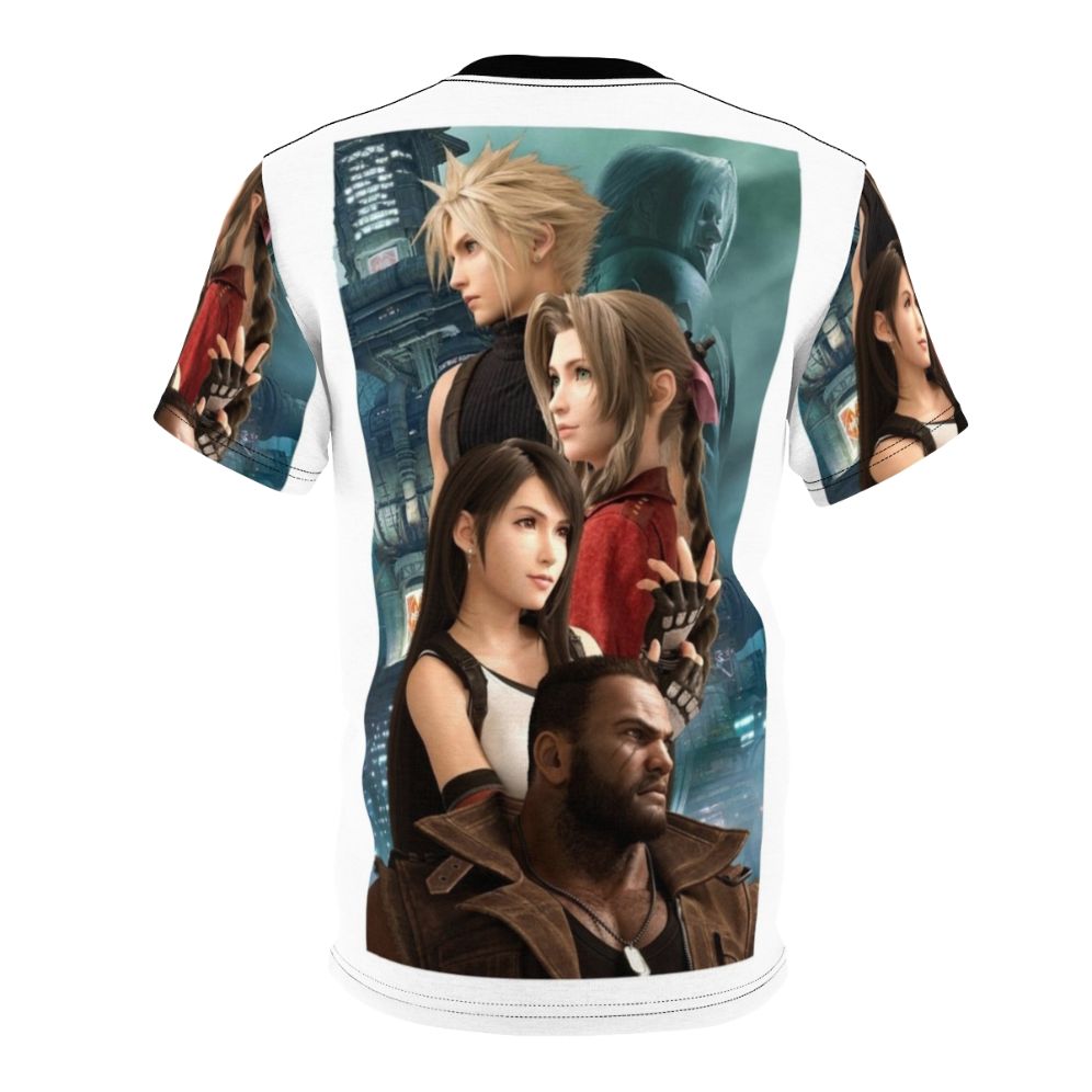 Anime-inspired fantasy t-shirt featuring designs inspired by the Final Fantasy VII Remake video game. - Back